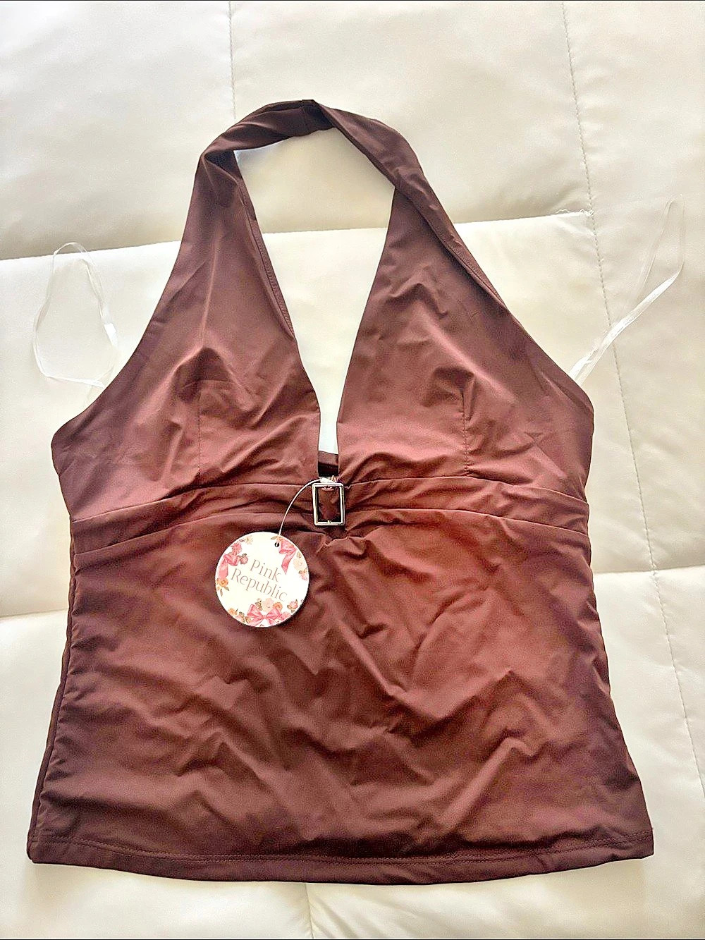 Halter Tank Top in Brown Size Large NWT